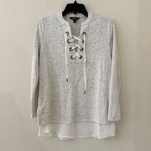 Simply Vera Wang Womens Layered Top Size XS Loose Fit Long Sleeves